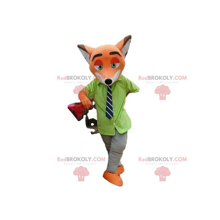 Maskot Nick Wilde, slavná oranžová liška v Zootopii -