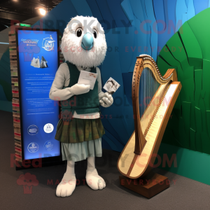 Silver Celtic Harp mascotte...