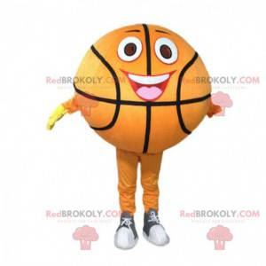 Mascota de baloncesto naranja, traje de pelota deportiva -