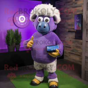 Paars Merino Sheep mascotte...