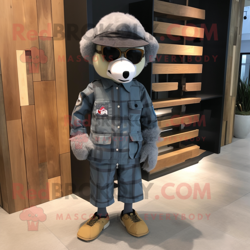 nan Air Force Soldier mascot costume character dressed with a Flannel Shirt and Wallets