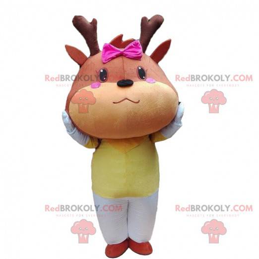 Mascotte de cerf, costume de biche, déguisement de bétail -