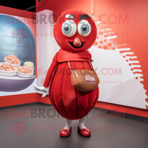 nan Meatballs mascot costume character dressed with a Turtleneck and Clutch bags