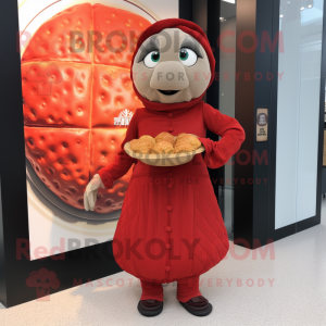 nan Meatballs mascot costume character dressed with a Turtleneck and Clutch bags
