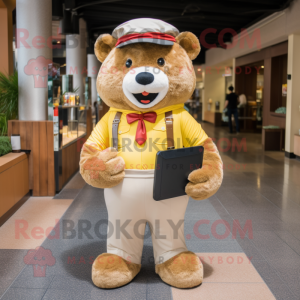 Gold Bear maskot kostyme...