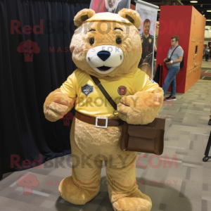 Gold Bear maskot kostym...
