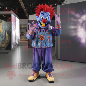 Purple Evil Clown maskot...