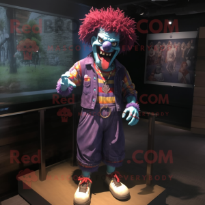 Lila Evil Clown maskot...