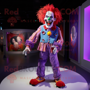Purple Evil Clown maskot...