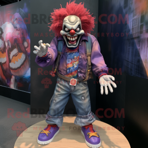 Lila Evil Clown maskot...