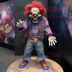 Purple Evil Clown maskot...