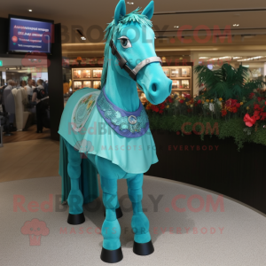 Turquoise paard mascotte...