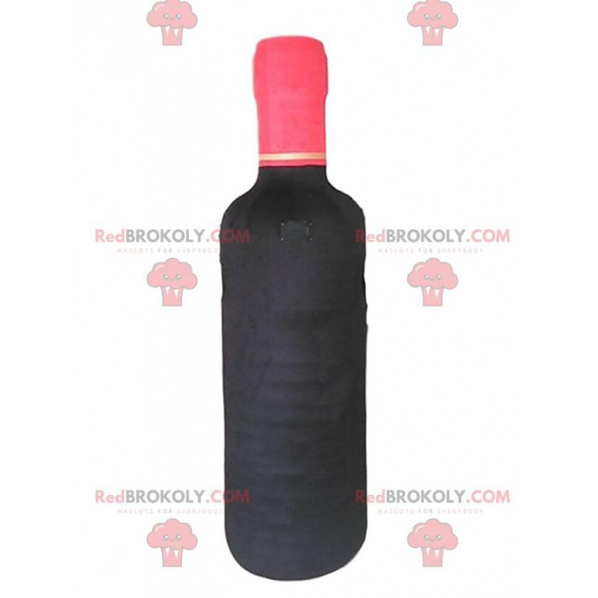 Mascotte bottiglia di vino gigante, costume da viticoltore -