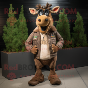 Brun Moose maskot kostume...