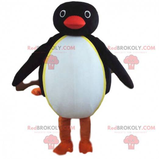Black and white penguin mascot, plump and funny - Redbrokoly.com