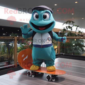 nan Skateboard mascot costume character dressed with a Turtleneck and Handbags