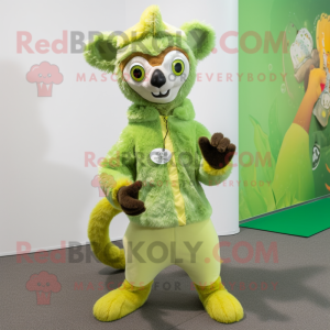 Lime Green Lemur mascotte...