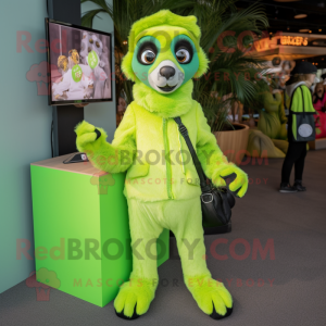 Lime Green Lemur mascotte...