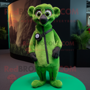 Lime Green Lemur mascotte...