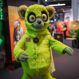 Lime Green Lemur mascotte...