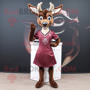 Maroon Deer maskot kostume...