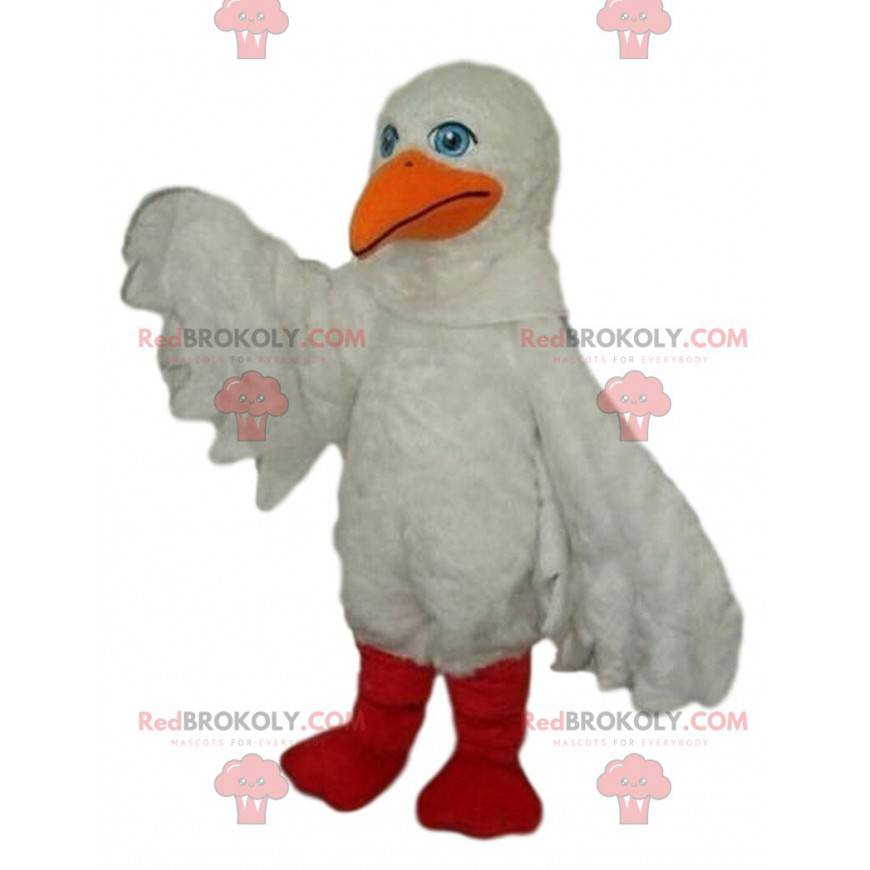 Mascotte de mouette, costume de pélican, déguisement de goéland