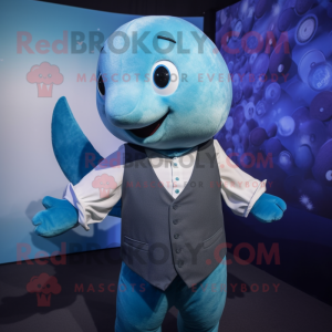 Blauer Narwal Maskottchen...