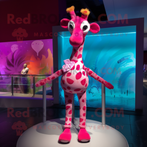 Magenta Giraffe maskot...