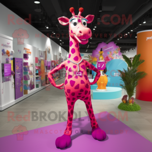 Magenta Giraffe mascotte...