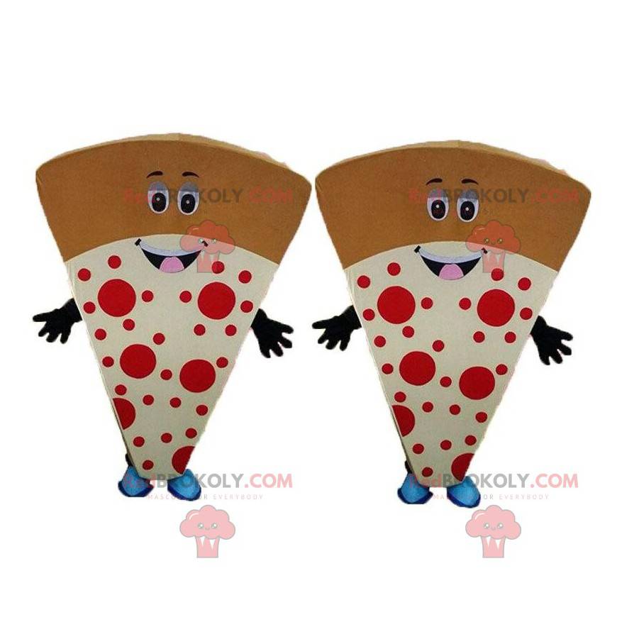 2 gigantische pizzapunten, 2 gigantische pizzakostuums -