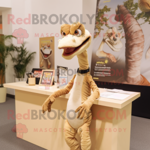 Beige Coelophysis maskot...