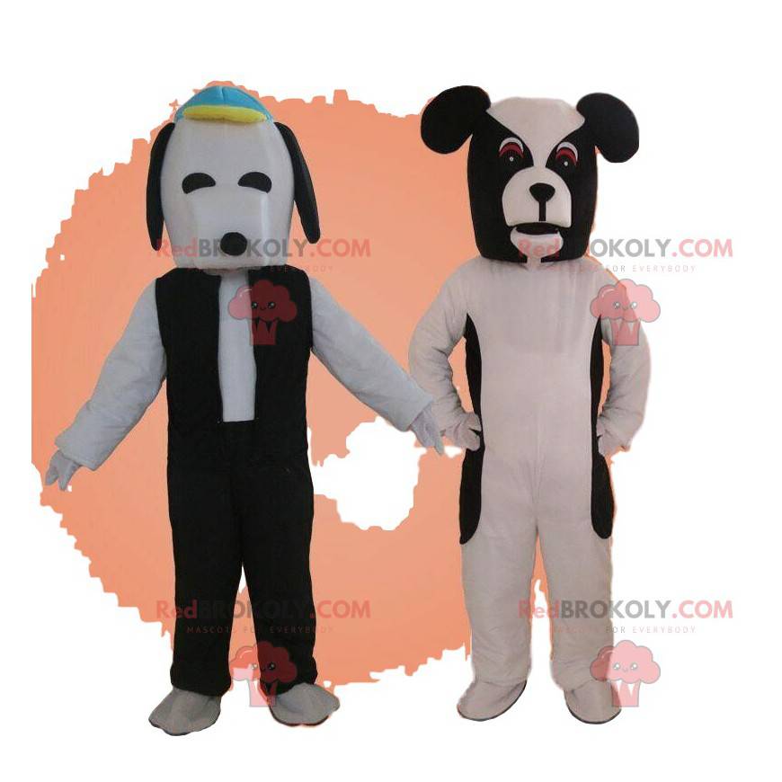 2 Hundemaskottchen, schwarz-weiße Hundekostüme - Redbrokoly.com