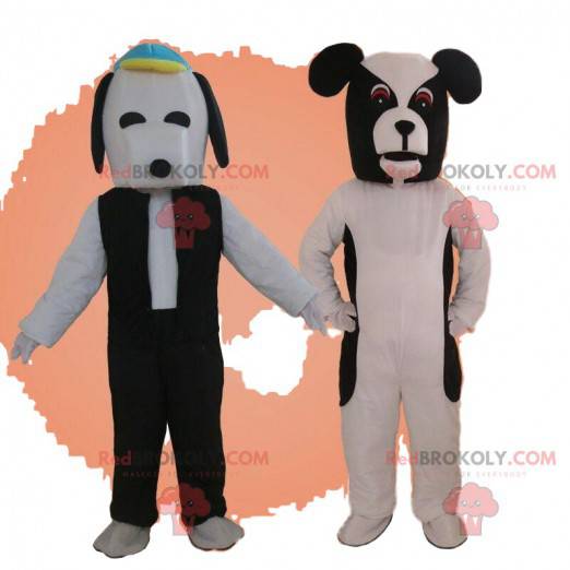 2 psí maskoti, černobílé kostýmy pro psy - Redbrokoly.com