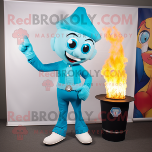 Cyan Fire Eater maskot...