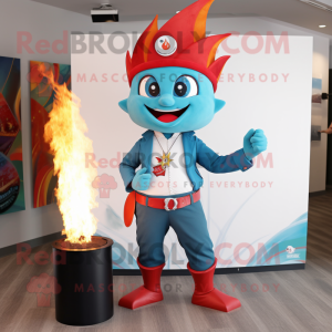 Cyan Fire Eater maskot...