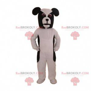 Mascotte de chien noir et blanc, costume de toutou -