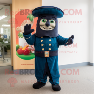 Navy Fajitas mascot costume character dressed with a Trousers and Berets