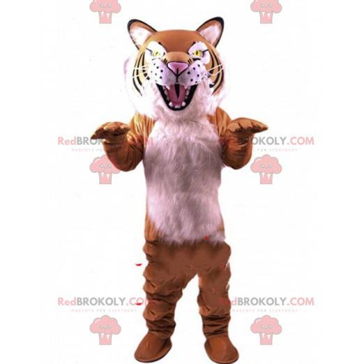 Velmi realistický maskot tygra, který vypadá divoce a