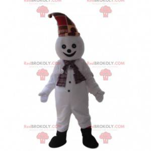 Mascotte del pupazzo di neve, costume sorridente -