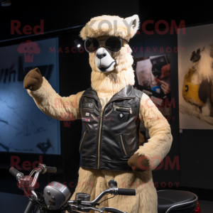 Tan Alpaca mascotte kostuum...