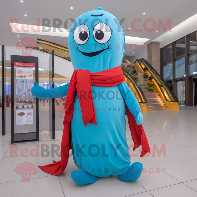Sky Blue Pepper mascot costume character dressed with a Turtleneck and Scarves Sky Blue Pepper mascot costume character dressed with a Turtleneck and Scarves