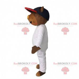 Bear mascotte in jumpsuit, futuristisch berenkostuum -