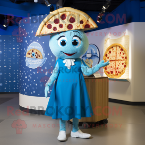 Blue Pizza Slice maskot...