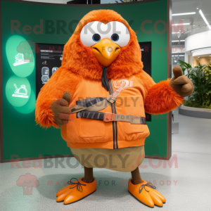 Oransje Kiwi maskot drakt...