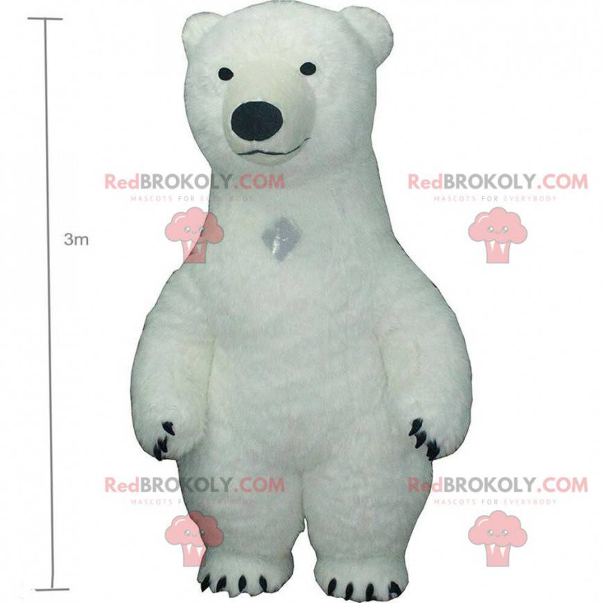 Mascotte d'ours polaire gonflable, costume ours blanc -