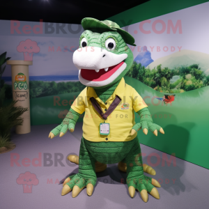nan Crocodile mascot costume character dressed with a Polo Shirt and Scarves