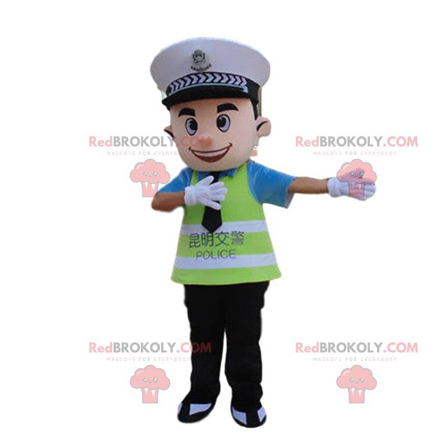 Mascota del oficial de policía, disfraz de ASVP, uniforme de