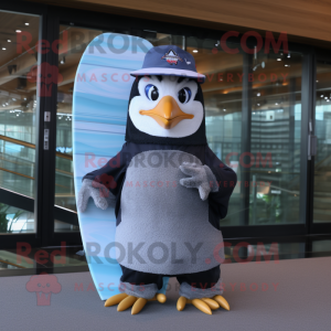 Grå Penguin maskot kostym...