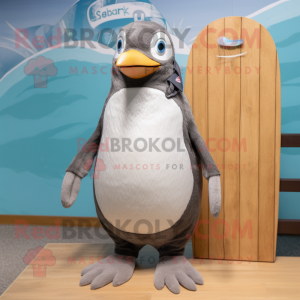 Grå Penguin maskot drakt...