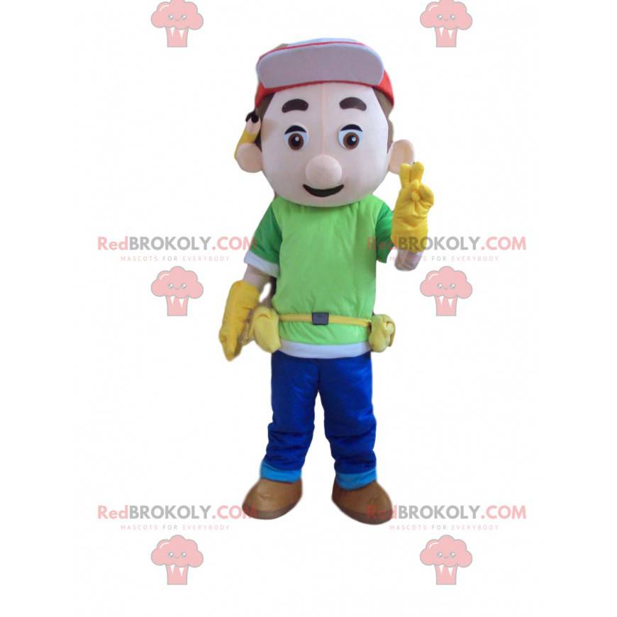 Mascotte operaio, tuttofare, costume tuttofare - Redbrokoly.com Mascotte operaio, tuttofare, costume tuttofare - Redbrokoly.com